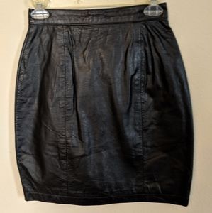 Leather mini skirt